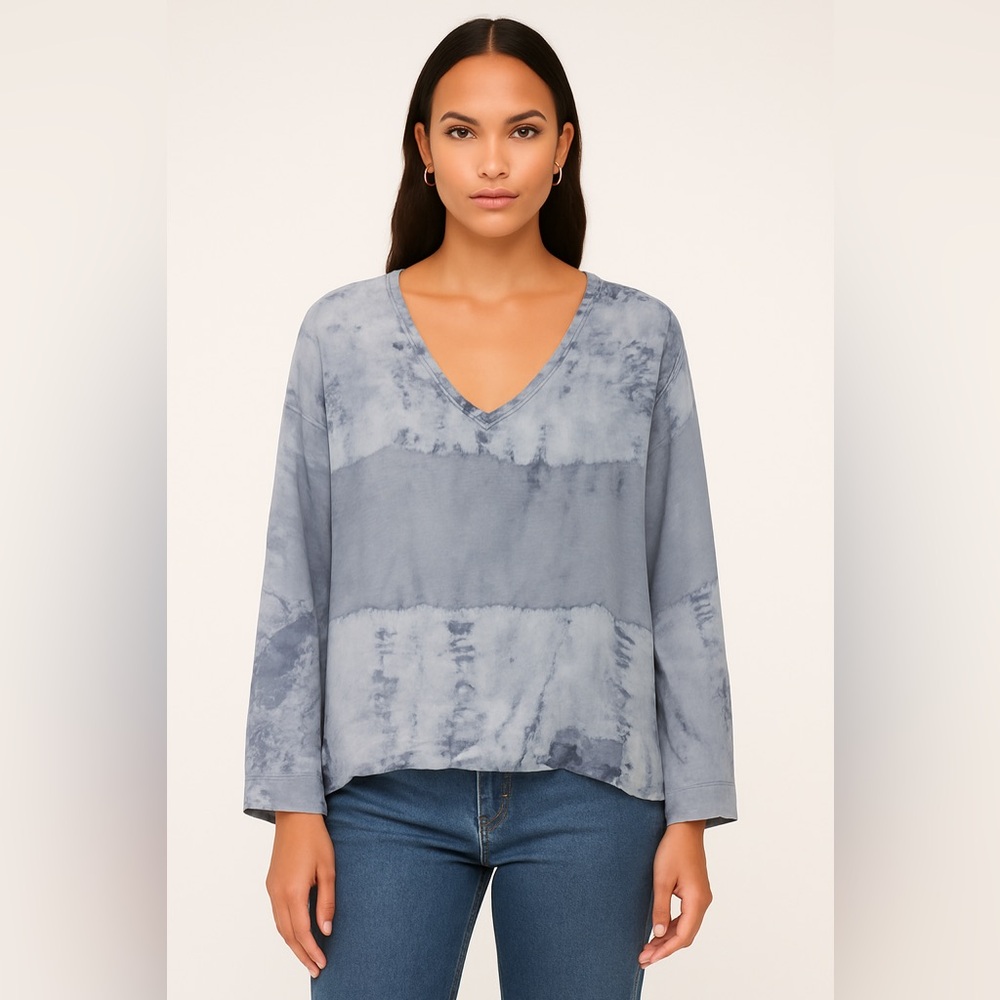 Jupee Blue Tie-Dye Women's Top